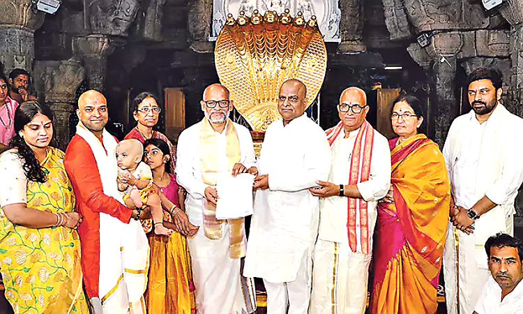 శ్రీవారికి మాక్స్ ఇన్‌ఫ్రా సంస్థ రూ.1.20 కోట్ల భారీ విరాళం